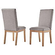 iNSPIRE Q&reg; Astoria Nailhead Dining Chairs in Smoke (Set of 2)