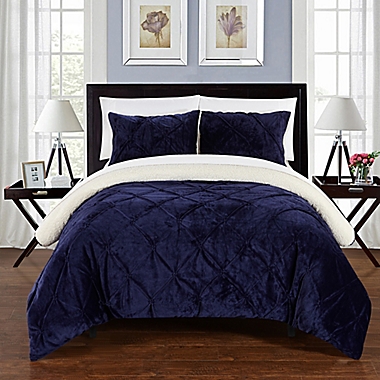 Chic Home Aurelia 2-Piece Twin XL Comforter Set in Navy. View a larger version of this product image.