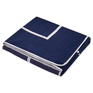 Chic Home Neal Twin Quilt Set in Navy. View a larger version of this product image.