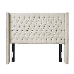 Madison Park Amelia Queen Upholstery Adjustable Headboard in Off White