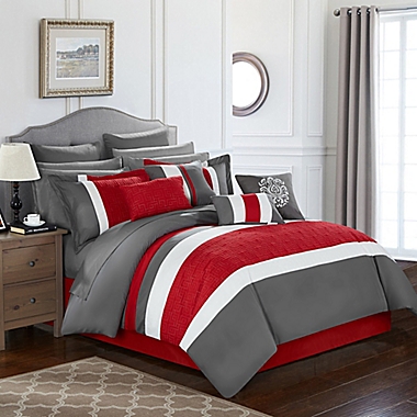 Chic Home Seigel 16-Piece King Comforter Set in Red. View a larger version of this product image.