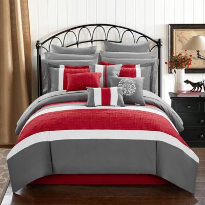 Chic Home Seigel 16-Piece King Comforter Set in Red