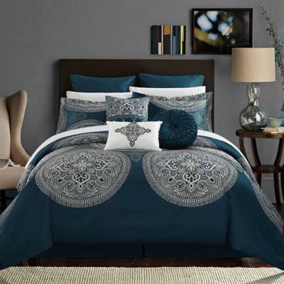 Chic Home Lira 13-Piece Queen Comforter Set in Blue
