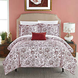 Chic Home Orleans Park Twin Duvet Cover Set in Brick