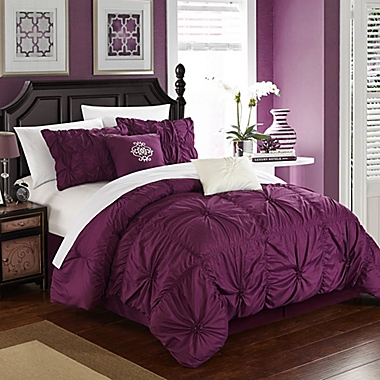Chic Home Hilton 6-Piece King Comforter Set in Purple. View a larger version of this product image.