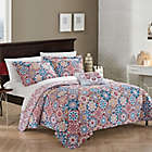 Alternate image 1 for Chic Home Eindhoven 4-Piece Reversible Queen Quilt Set in Pink