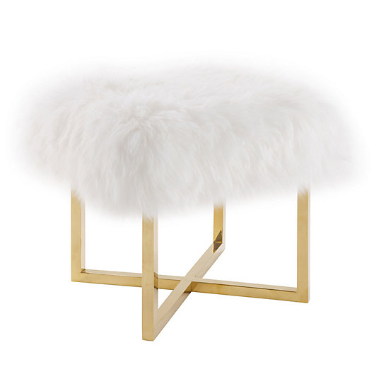 Alternate image 1 for TOV Furniture Nomo Sheepskin Bench in White