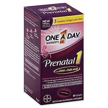 One A Day&reg; 60-Count Prenatal 1 Multivitamin Multimineral Softgels. View a larger version of this product image.