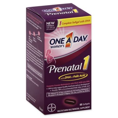 One A Day&reg; 60-Count Prenatal 1 Multivitamin Multimineral Softgels. View a larger version of this product image.