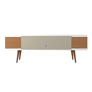 Manhattan Comfort&copy; Utopia 70.47-Inch TV Stand in White/Maple Cream. View a larger version of this product image.