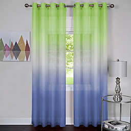 Achim Rainbow 63-Inch Grommet Top Window Curtain Panel in Green/Blue (Single)