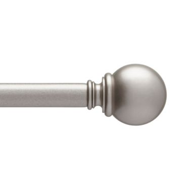 Umbra&reg; Cafe Ball Finial 18 to 28-Inch Adjustable Curtain Rod in Nickel. View a larger version of this product image.