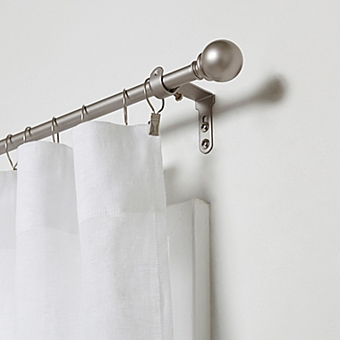 Umbra&reg; Caf&eacute; Ball Finial 48 to 84-Inch Adjustable Curtain Rod in Nickel. View a larger version of this product image.