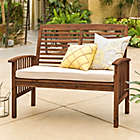 Alternate image 1 for Forest Gate Eagleton Acacia Loveseat Bench with Cushion in Dark Brown