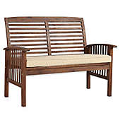 Forest Gate Eagleton Acacia Loveseat Bench with Cushion