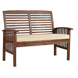 Forest Gate Eagleton Acacia Loveseat Bench with Cushion