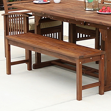 Forest Gate Eagleton Acacia Wood Patio Bench in Dark Brown. View a larger version of this product image.