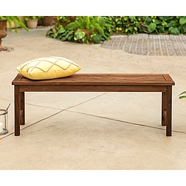 Forest Gate Eagleton Acacia Wood Patio Bench in Dark Brown. View a larger version of this product image.