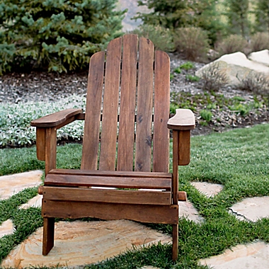 Forest Gate Eagleton Acacia Folding Adirondack Chair in Dark Brown. View a larger version of this product image.