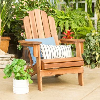 Forest Gate Eagleton Acacia Folding Adirondack Chair in Brown. View a larger version of this product image.