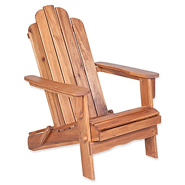 Forest Gate Eagleton Acacia Folding Adirondack Chair in Brown. View a larger version of this product image.