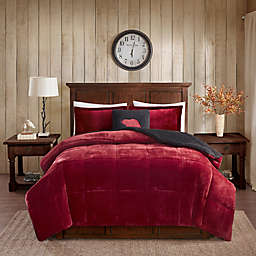 Woolrich® Alton Plush to Sherpa 4-Piece Full/Queen Comforter Set in Red/Black