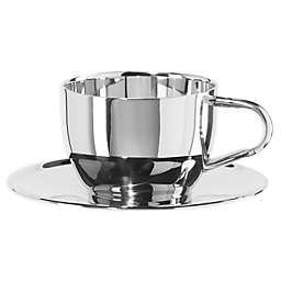 OGGI™ 8 oz. Double Wall Stainless Steel Cappuccino Cup and Saucer