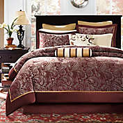 Madison Park Aubrey Reversible 12-Piece California King Comforter Set in Red