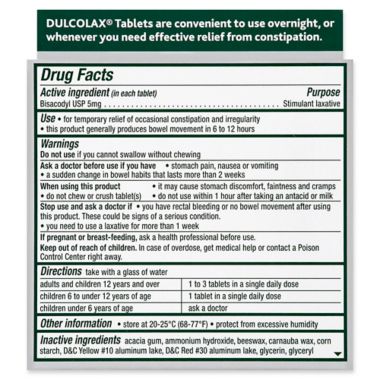 Dulcolax&reg; 100-Count Laxative Tablets. View a larger version of this product image.