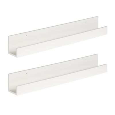 Kate and Laurel Levie 24-Inch Wood Shelf Wall Ledges in White (Set of 2)
