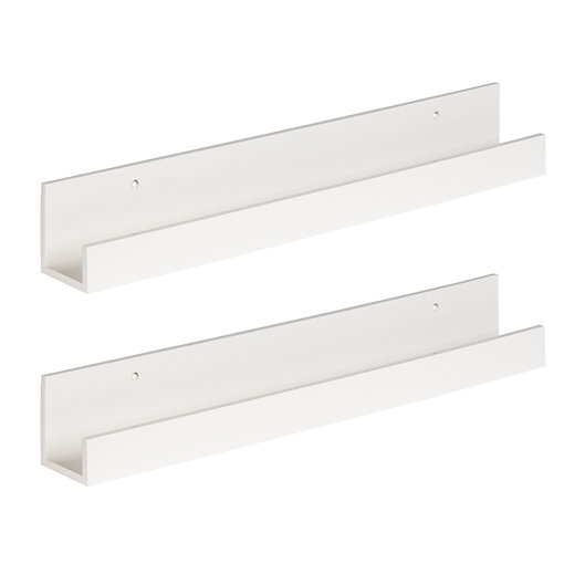 Alternate image 1 for Kate and Laurel Levie 24-Inch Wood Shelf Wall Ledges in White (Set of 2)