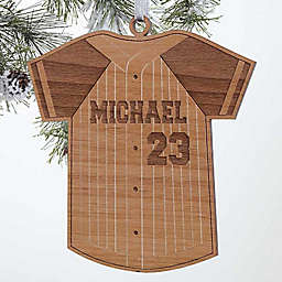 Baseball Jersey Wood Christmas Ornament