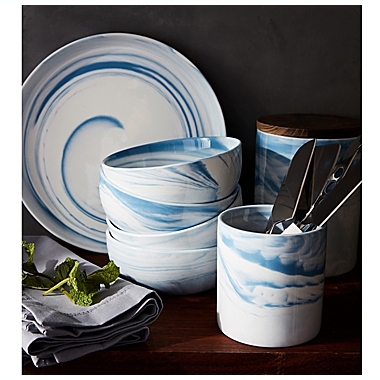 Artisanal Kitchen Supply&reg; Coupe Marbleized  Dinnerware Collection in Blue. View a larger version of this product image.