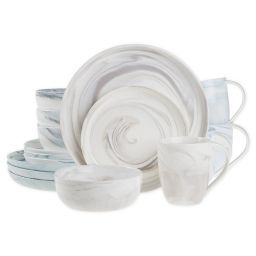 Artisanal Kitchen Supply® Coupe Marbleized 16-Piece Dinnerware Set in Grey