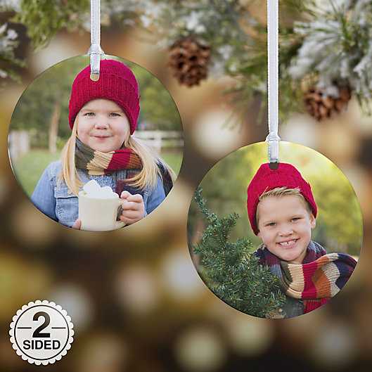 Alternate image 1 for Picture Perfect 2-Sided Glossy Photo Christmas Ornament