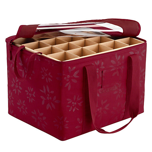 Alternate image 1 for Classic Accessories® Seasons Ornament Organizer Storage Bin in Cranberry