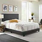 Alternate image 1 for E-Rest Francis Queen Faux Leather Upholstered Platform Bed in Black
