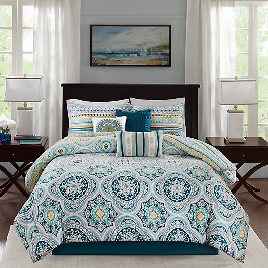 Madison Park Mercia Reversible, Teal Blue Bed Comforter