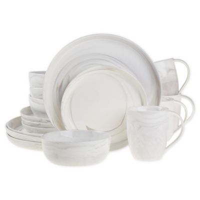 Artisanal Kitchen Supply&reg; Marbleized 16-Piece Dinnerware Set in Grey