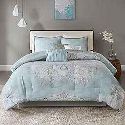 Madison Park Lucinda Reversible Queen Comforter Set in Blue