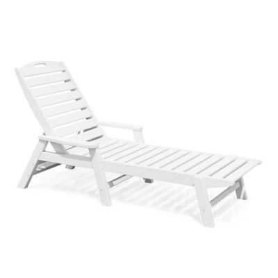 POLYWOOD&reg; Nautical Chaise with Arms in White