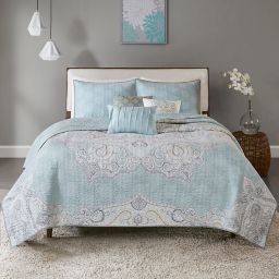 Madison Park Lucinda Reversible Full/Queen Coverlet Set in Blue