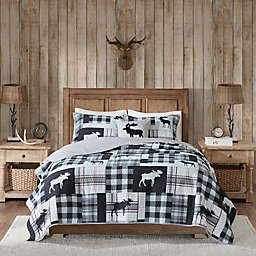 Woolrich® Sweetwater 4-Piece Reversible King/California King Quilt Set in Black/Grey