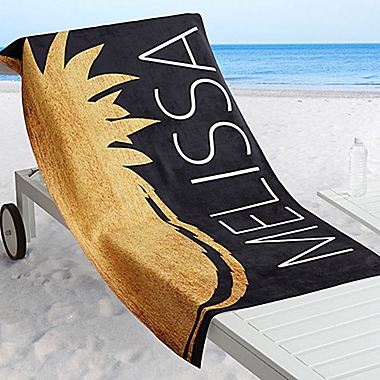 Golden Pineapple Beach Towel. View a larger version of this product image.