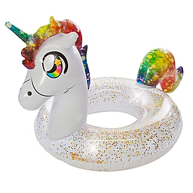 Pool Candy Glitterfied Rainbow Unicorn Pool Float. View a larger version of this product image.