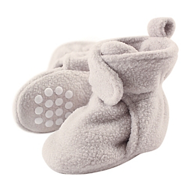Luvable Friends&reg; Size 0-6M Scooties Fleece Booties in Light Grey. View a larger version of this product image.