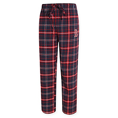 MLB Boston Red Sox Men&#39;s Medium Flannel Plaid Pajama Pant with Left Leg Team. View a larger version of this product image.