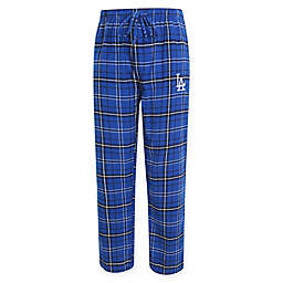 MLB Los Angeles Dodgers Men's Flannel Plaid Pajama Pant with Left Leg Team Logo