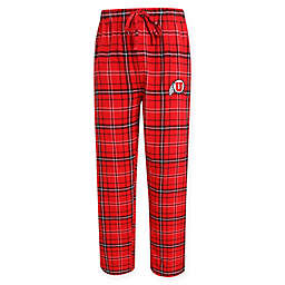 University of Utah Men's Flannel Plaid Pajama Pant with Left Leg Team Logo