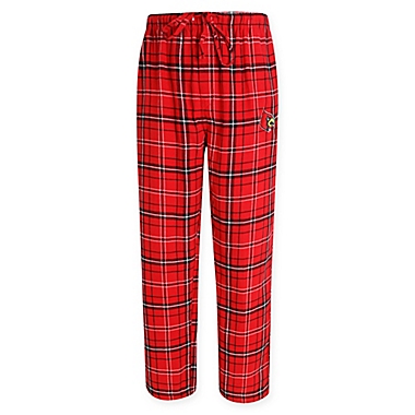 University of Louisville Men&#39;s Medium Flannel Plaid Pajama Pant with Left Leg Team Logo. View a larger version of this product image.